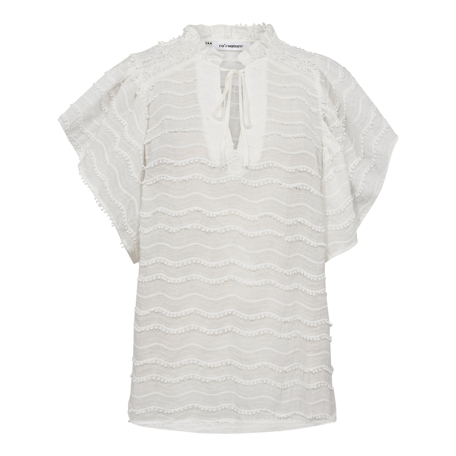 Co'couture - Waveding frill top hvid 