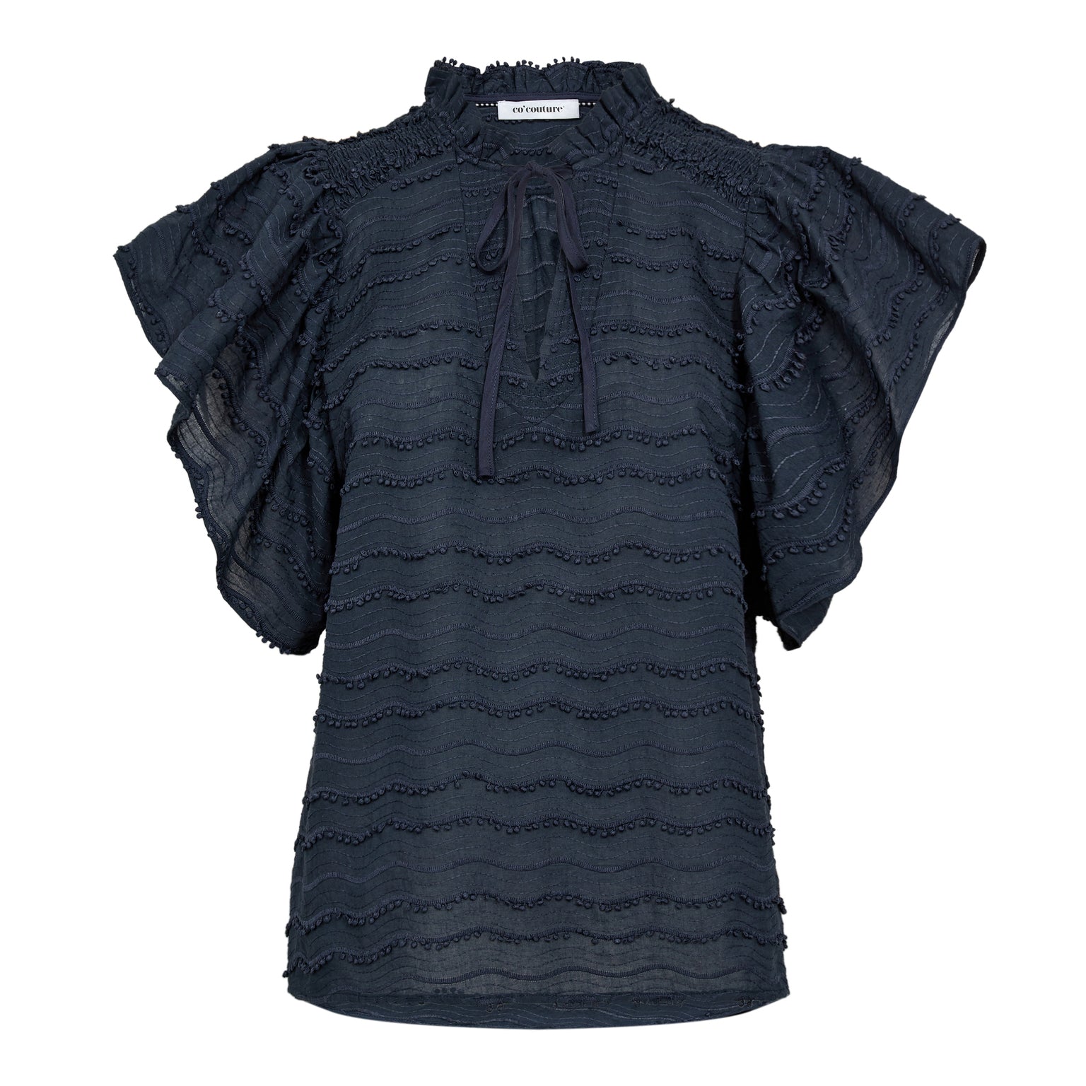 Co'couture - Waveding frill top navy