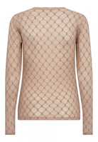 Hype the Detail - Logo mesh blouse sand - 2