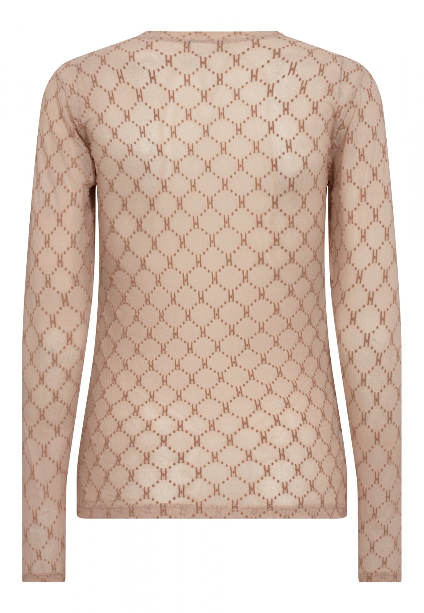 Hype the Detail - Logo mesh blouse sand - 2