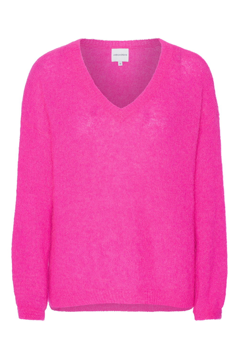 American Dreams - Silje V-neck knit neon pink