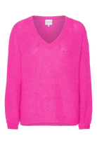 American Dreams - Silje V-neck knit neon pink