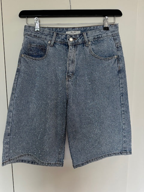 Denim glimmer shorts