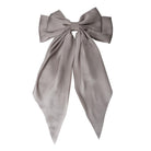 Black Colour - Renee satin bow barrette grey