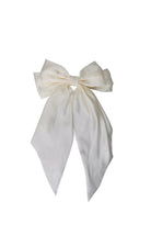 Black Colour - Renee satin bow barrette off white