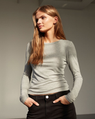 Sofie Schnoor - Grey melange long sleeve T-shirt SNOS243 - 4