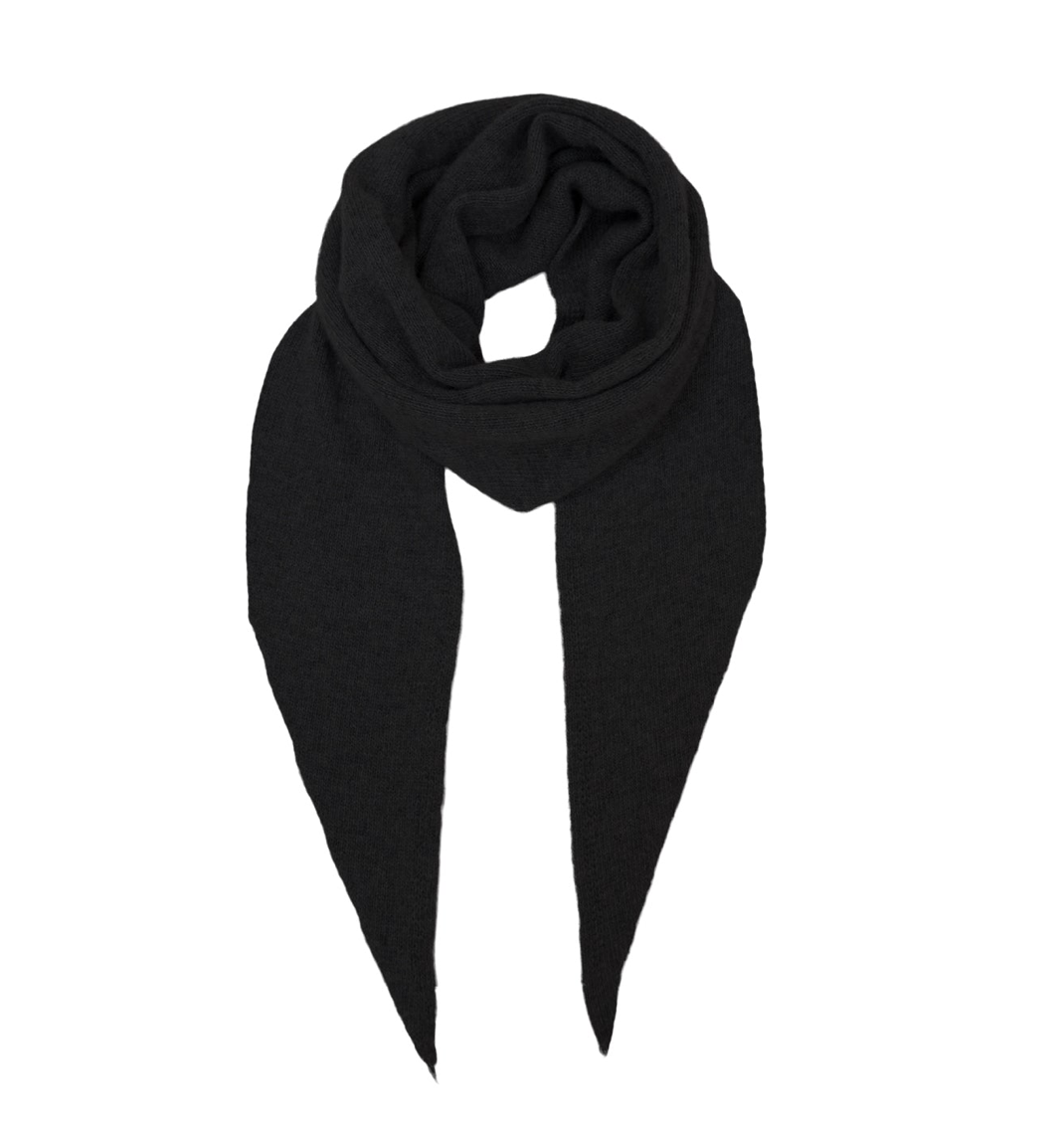 Black Colour - Mini knitted scarf black