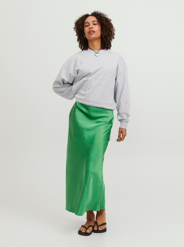 JJXX - Kimmie satin midi skirt green