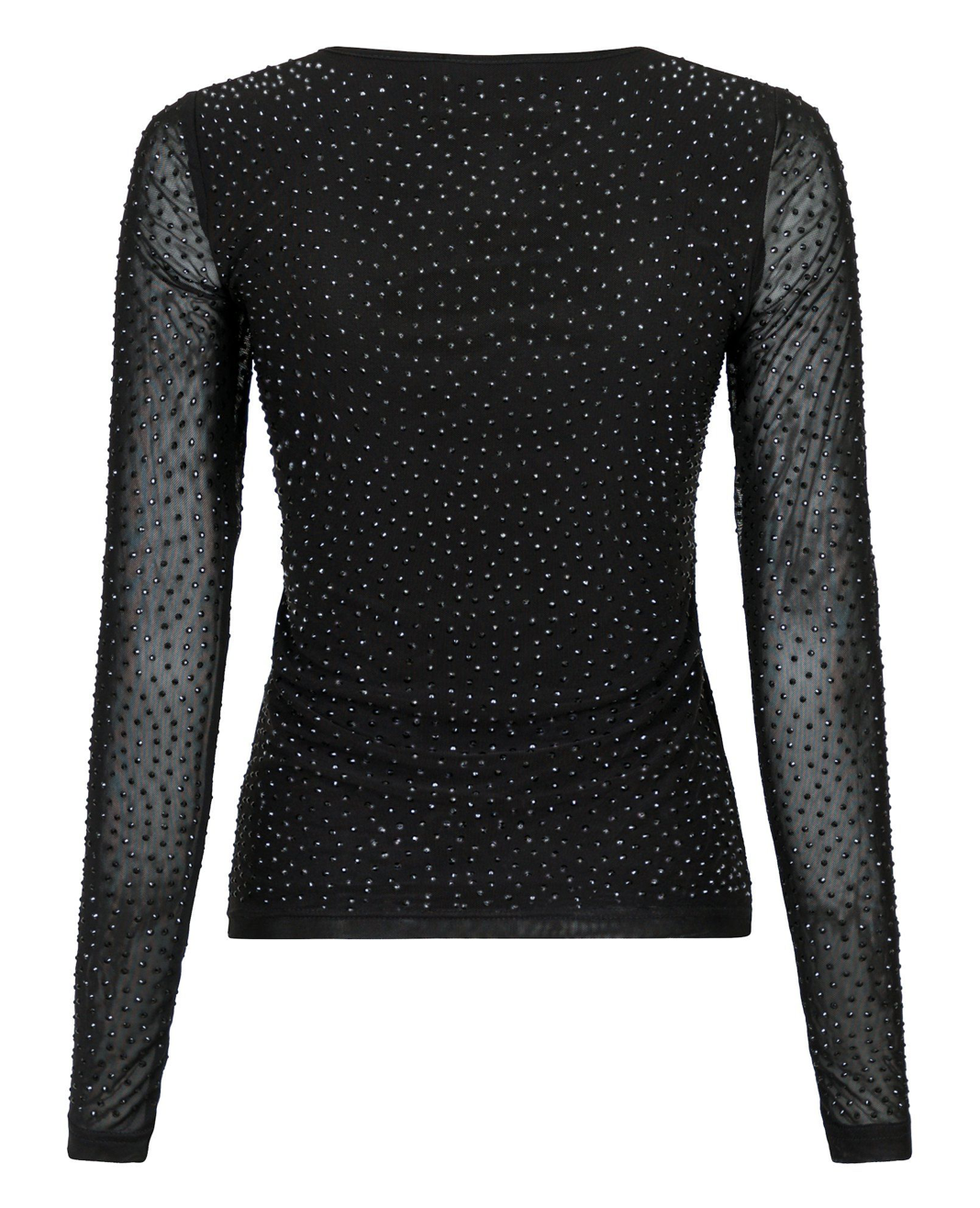 Neo Noir basira stone mesh bluse sort - 3