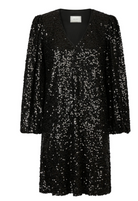 Neo Noir Manni sequins kjole sort - 3