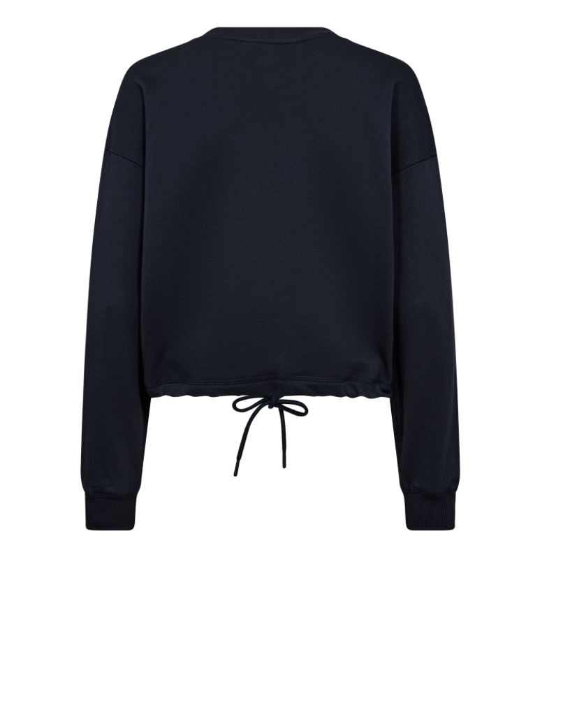 Co ´Couture clean crop tie sweat navy - 2