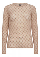 Hype the Detail - Logo mesh blouse sand