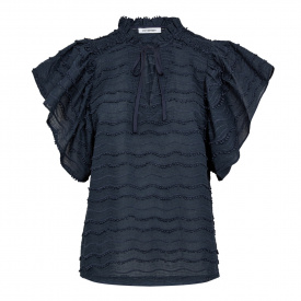 Co'couture - Waveding frill top navy